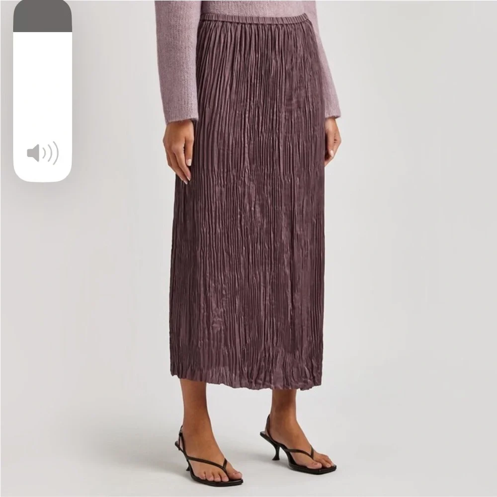 Vince Plum/Purple Pleated Midi Skirt